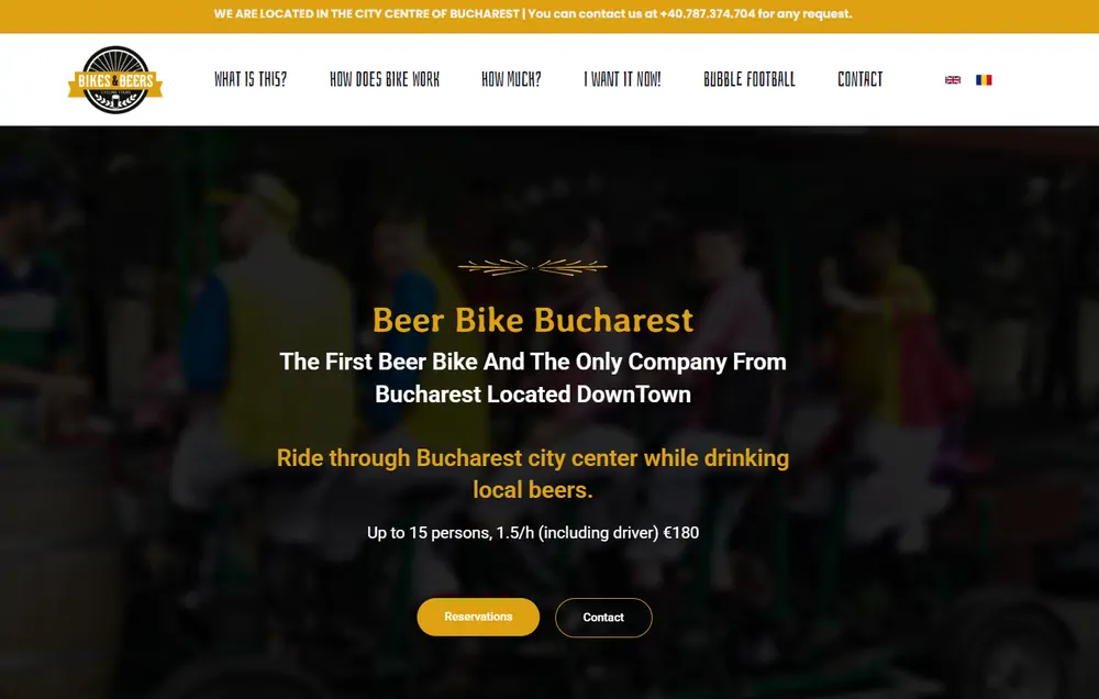 Site-ul Beer Bike Bucharest