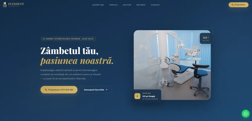 Site-ul cabinetului FlixDent